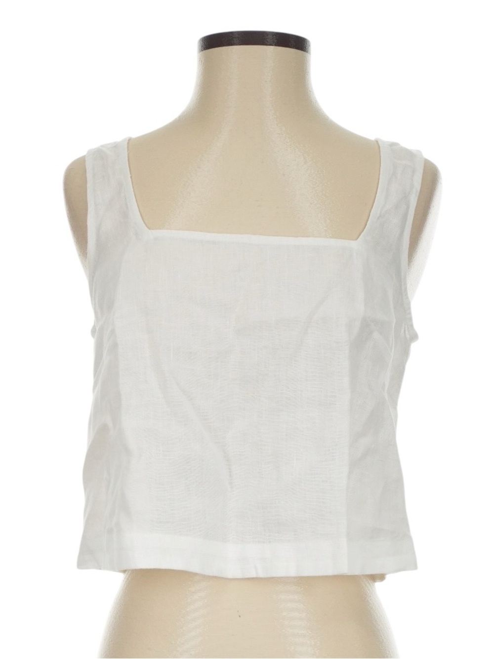 J. Crew Squareneck Button Back Top in Linen Size XS White Summer Relaxed Fit NWT